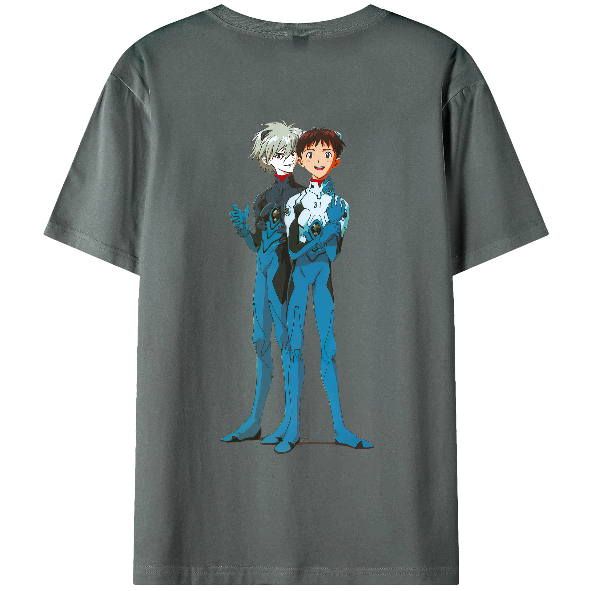 （画像用） EVA 新世紀エヴァンゲリオン 綿100％ メンズ半袖Tシャツ（バックプリント） 通気性